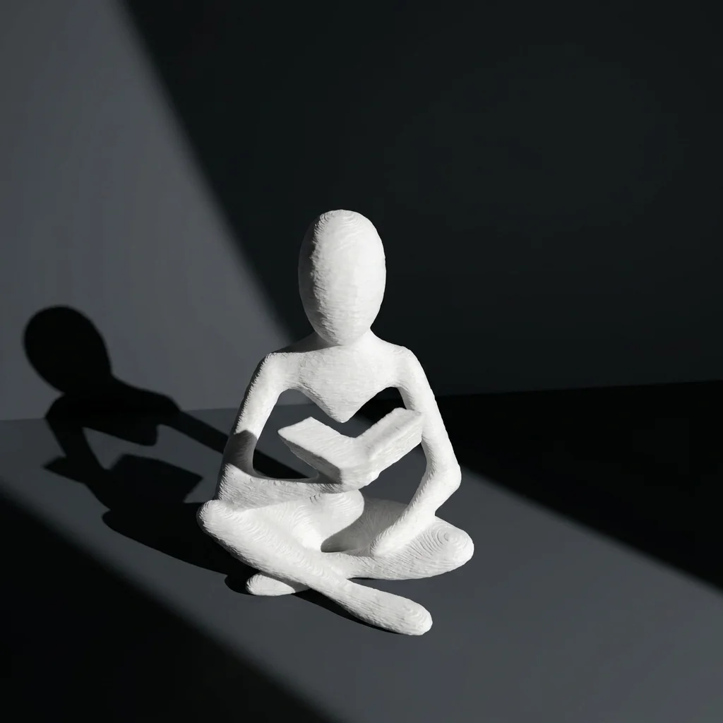 Minimalist Reader Art Statue 3D Printed Home Living Room Bedroom Decor Craft