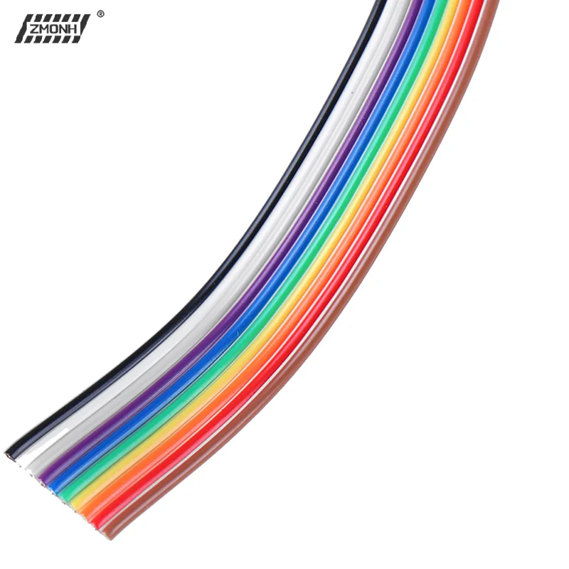 

[H]5 meters/lot Ribbon Cable 10 WAY Flat Cable Color Rainbow Ribbon Cable Wire