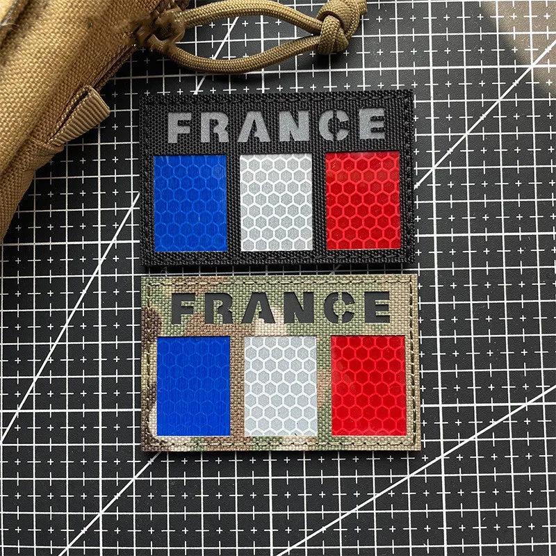 IR Reflective Flag Patches Germany France Belgium Reflective Badge Outdoor Tactical Bag Sticker For Clothing backpack