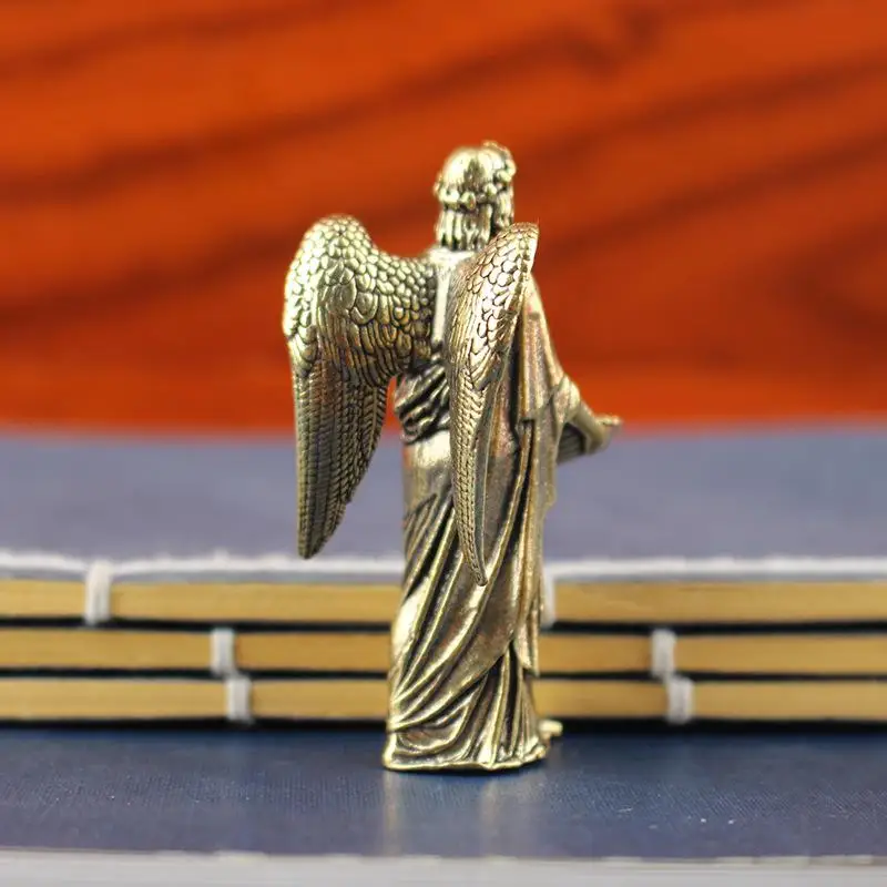 Nouvelles figurines d'anges en laiton, décorations de bureau, artisanat créatif, petits ornements en bronze pour la décoration de la maison
