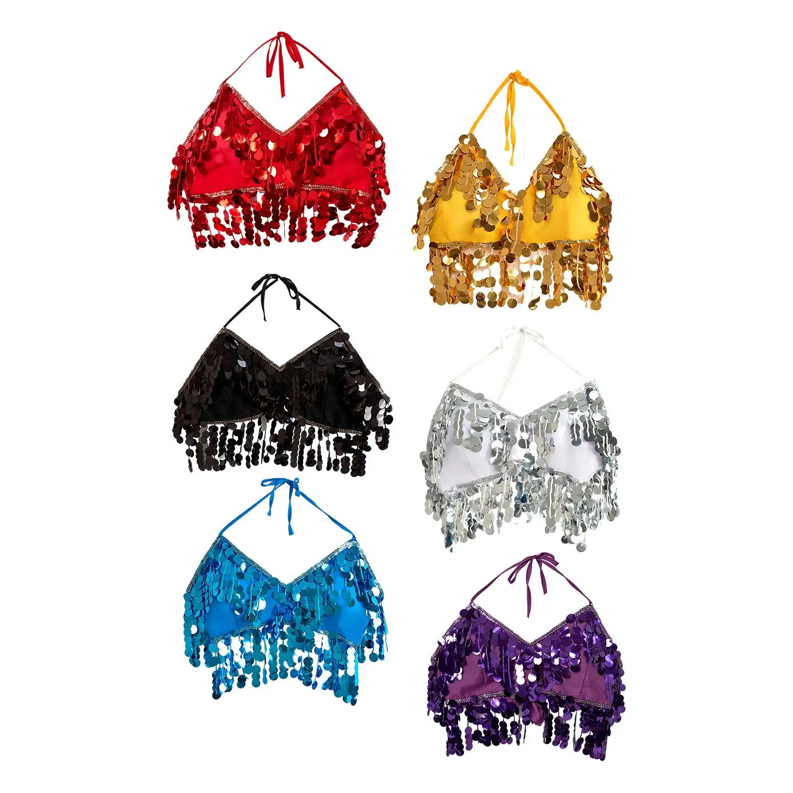 Sutiã de dança do ventre, carnaval, festa rave, acessórios para clube, roupa de balada, tops curtos com glitter, sutiã de dança do ventre, roupa de dança, sutiã de lantejoulas