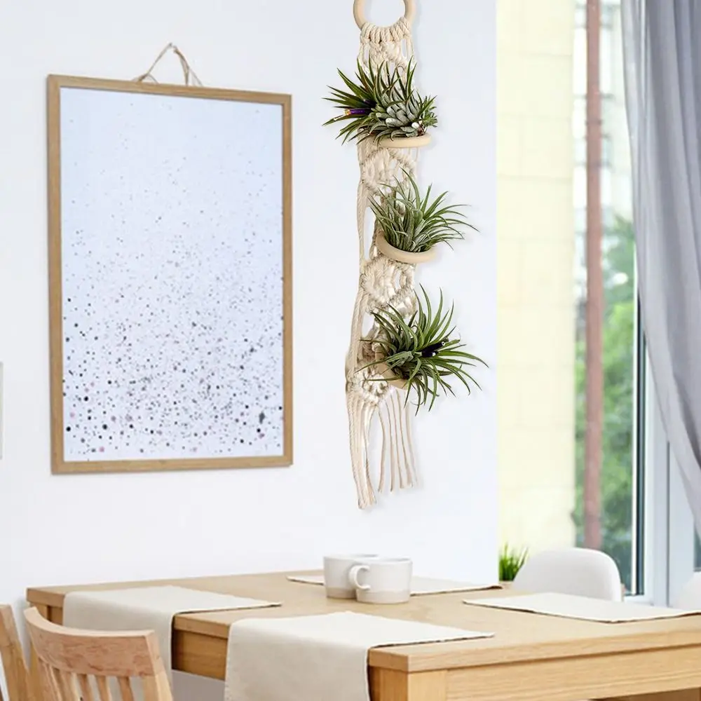 for Indoor Living Room Balcony Macrame Plant Hangers Garden Plant Pot Holder Decor Handmade Cotton Rope Hanging Planter