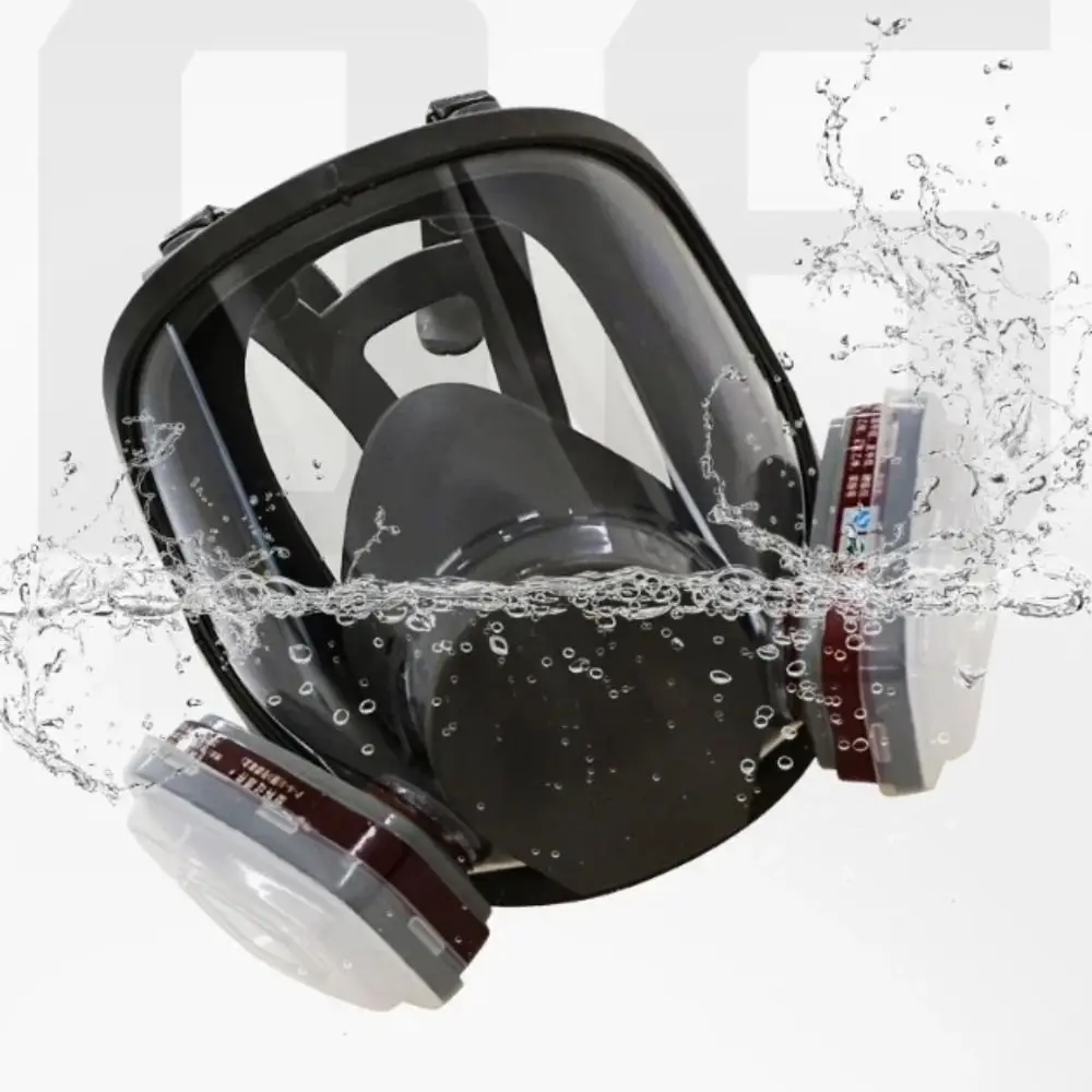

7 In 1 Set Industrial Mask Silicone Mask Large View Full Face Mask Dust Filter Full Facepiece Spray Paint Respirator