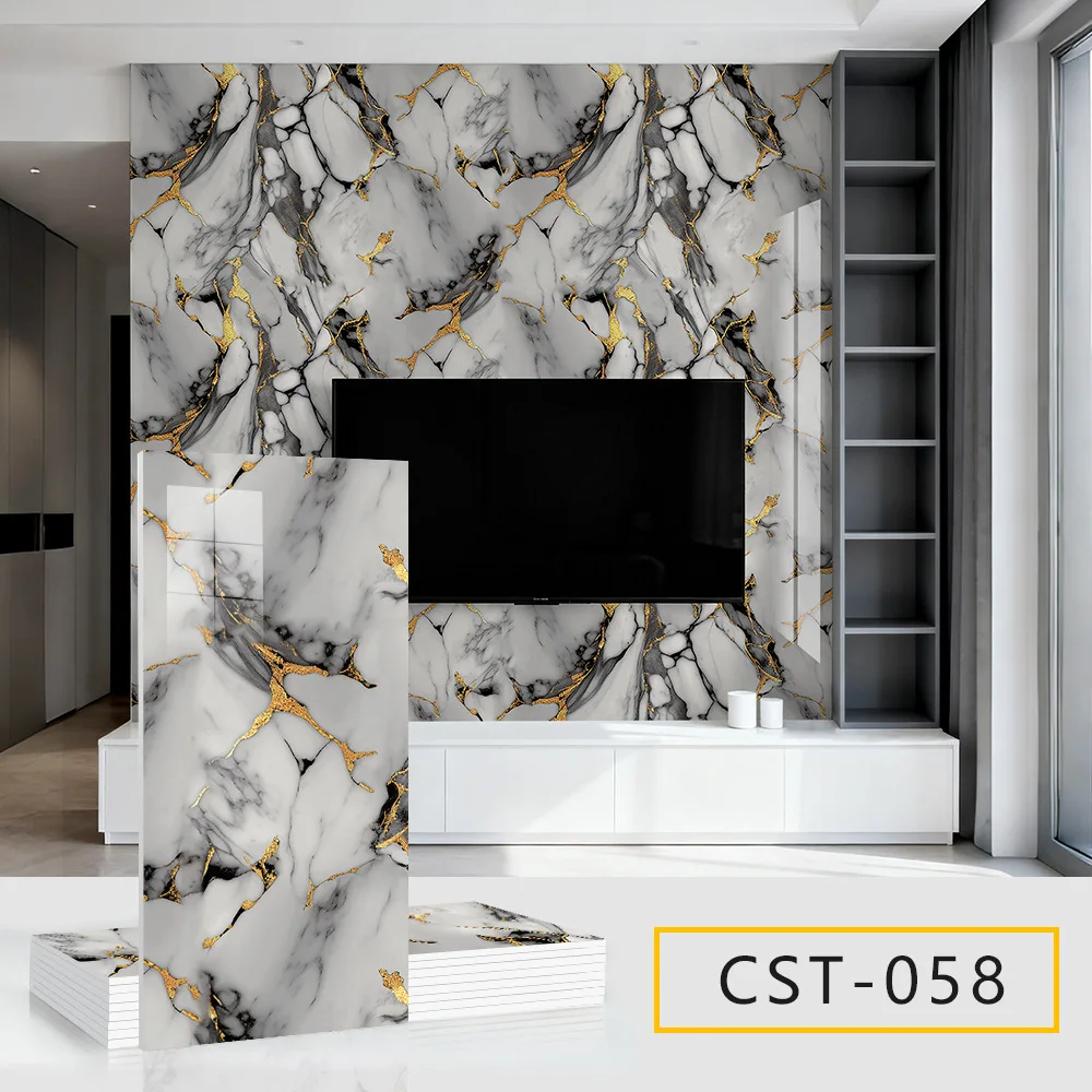 5pcs 30cmx60cm PVC Kitchen Oil-Proof Film Marble Self-Adhesive Waterproof for Stove Cabinet Cover DIY Decorators