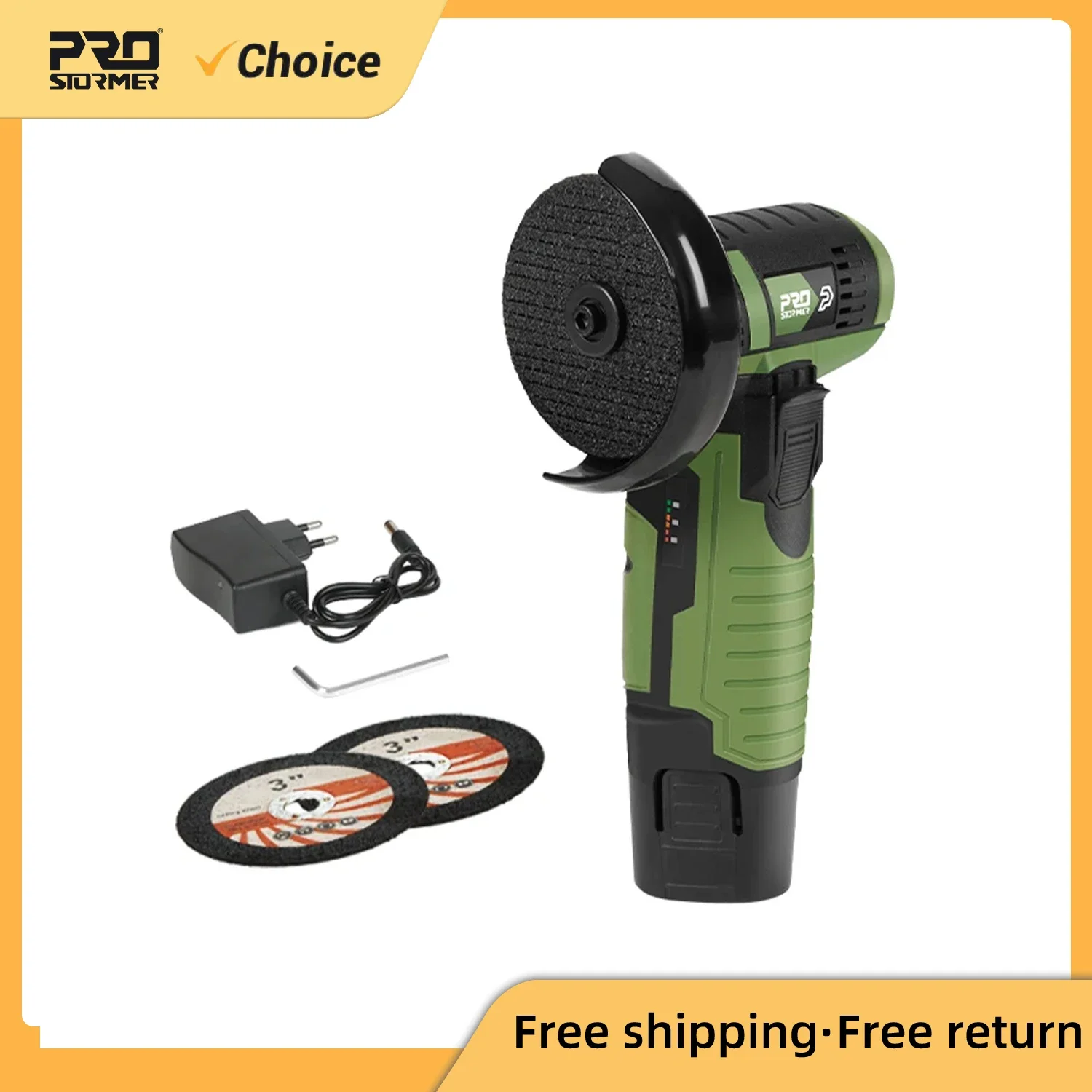 12V Cordless Mini Angle Grinder Polishing Machine 1500mAh 19500RPM Cutting Grinding Electric Power Tools by PROSTORMER