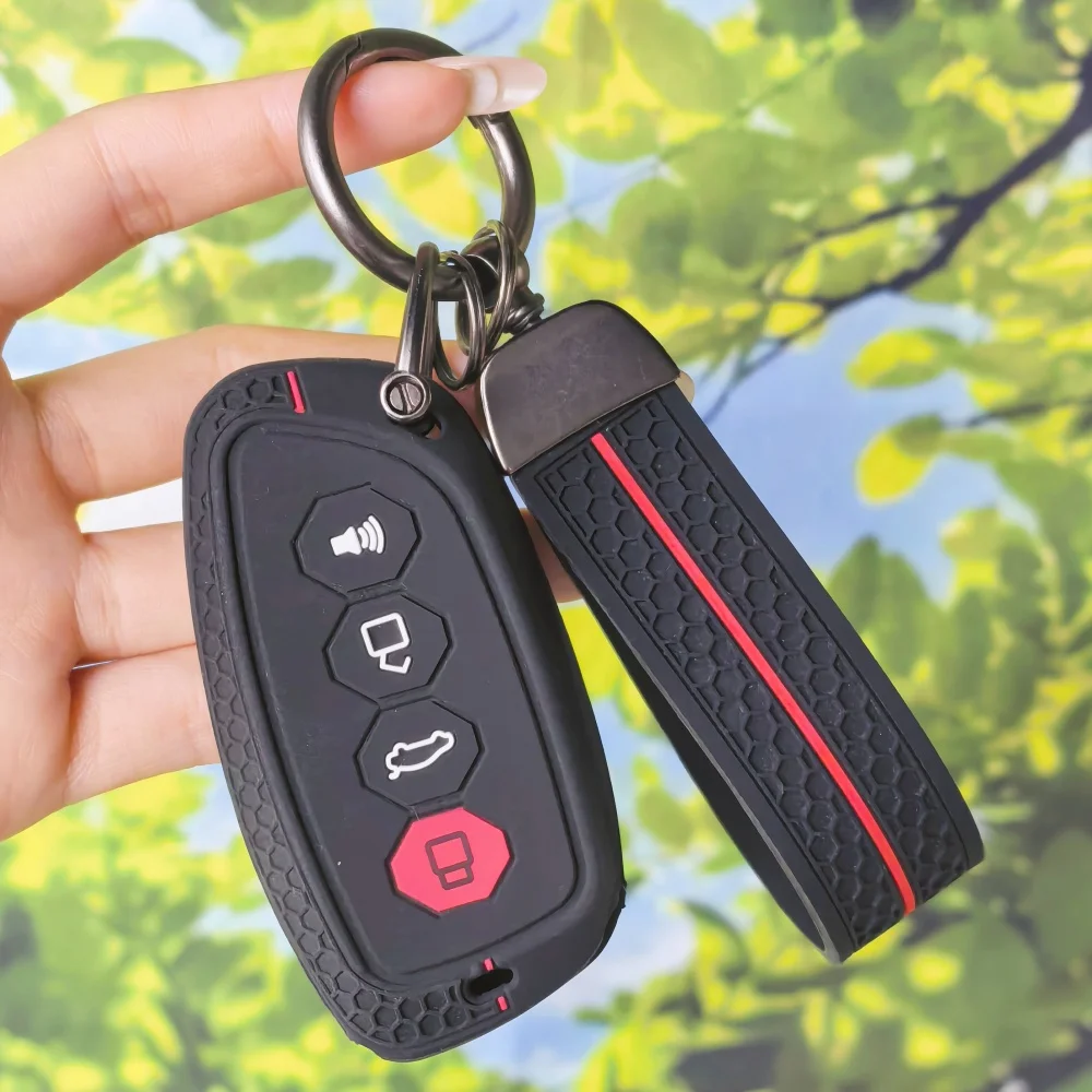 Honeycomb Anti‑Slip Silicone Car Key Case with Keychain for Great Wall Haval H6 2024 H9 2024 M6 Cool Dog Plus F7 F7X Accessories view 4