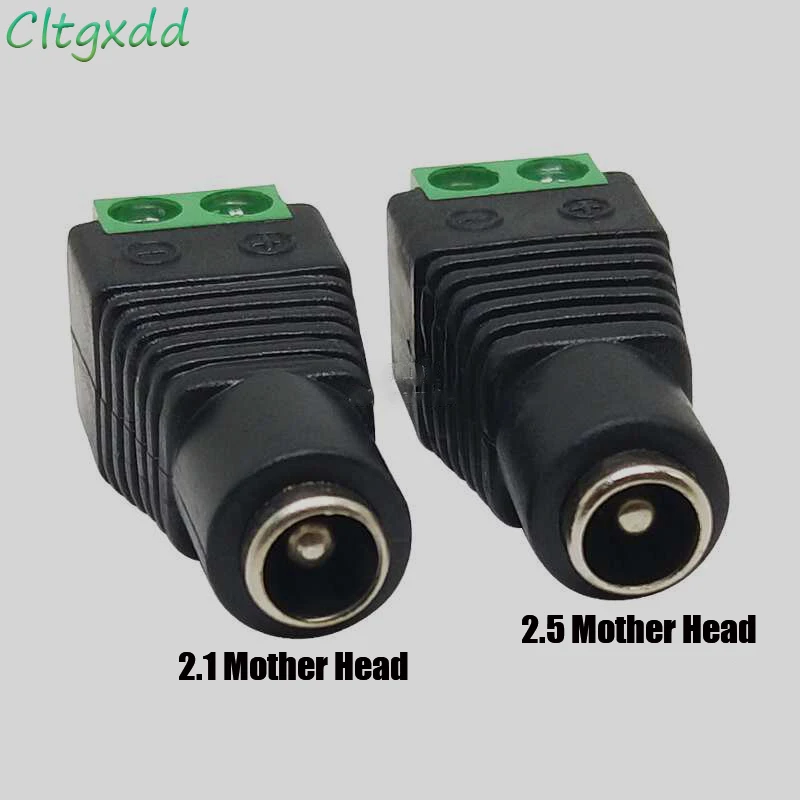 5 peças 12v dc conector de alimentação plugue jack macho fêmea soquete barril 2.1mm x 5.5mm adaptador para câmera cctv terminal de alimentação de tira led