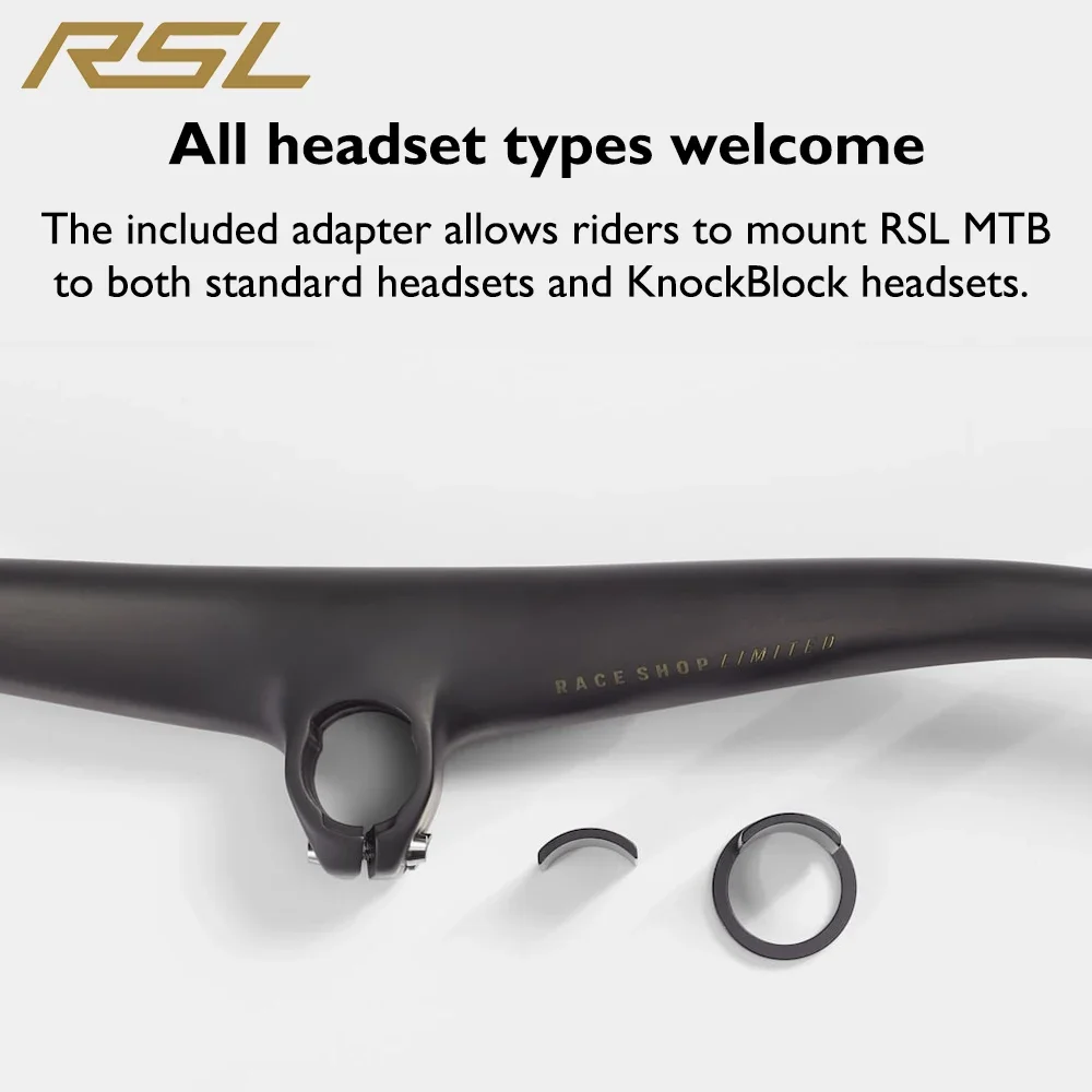 

2025 RSL Rear sweep 0° lightweight MTB carbon fiber integrated handlebar with computer bracket, bicycle handlebar 800mm
