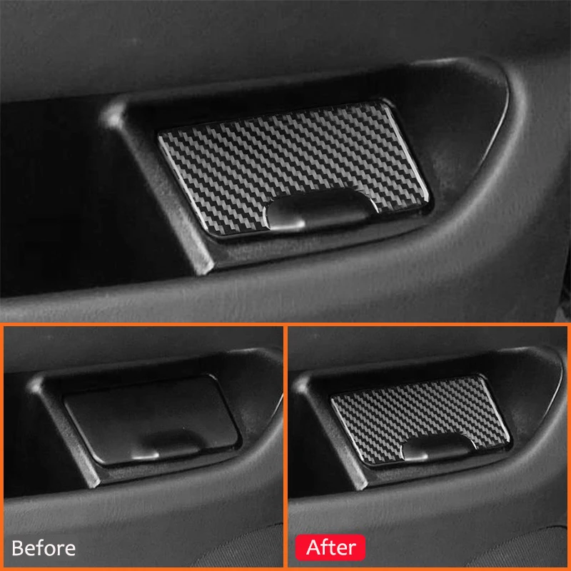Carbon Fiber Car Accessories Inner Door Ashtray Panel Trim For BMW X5 E53 2000-2006 Soot Box Cover Interior Decoration Sticker