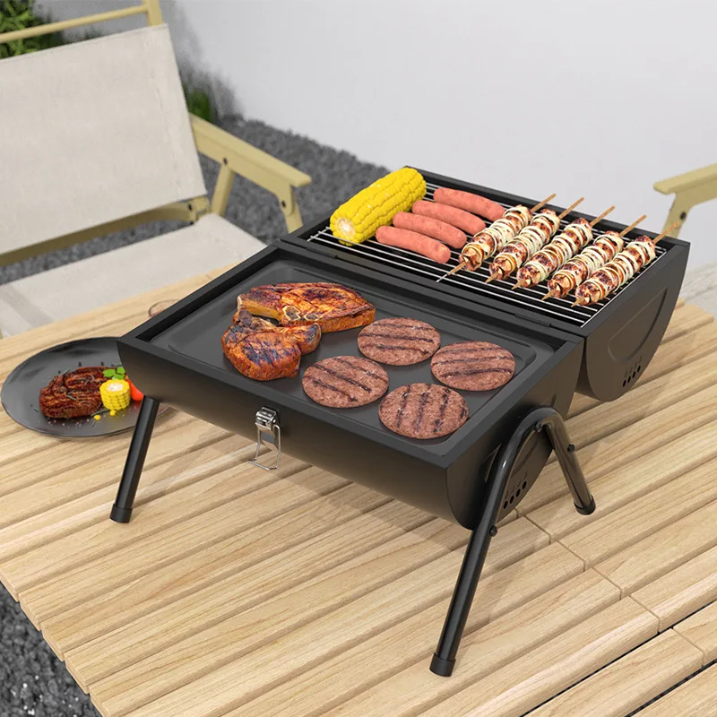 

Double sided portable barbecue grill, outdoor camping barbecue grill, skewer barbecue grill, barbecue grill