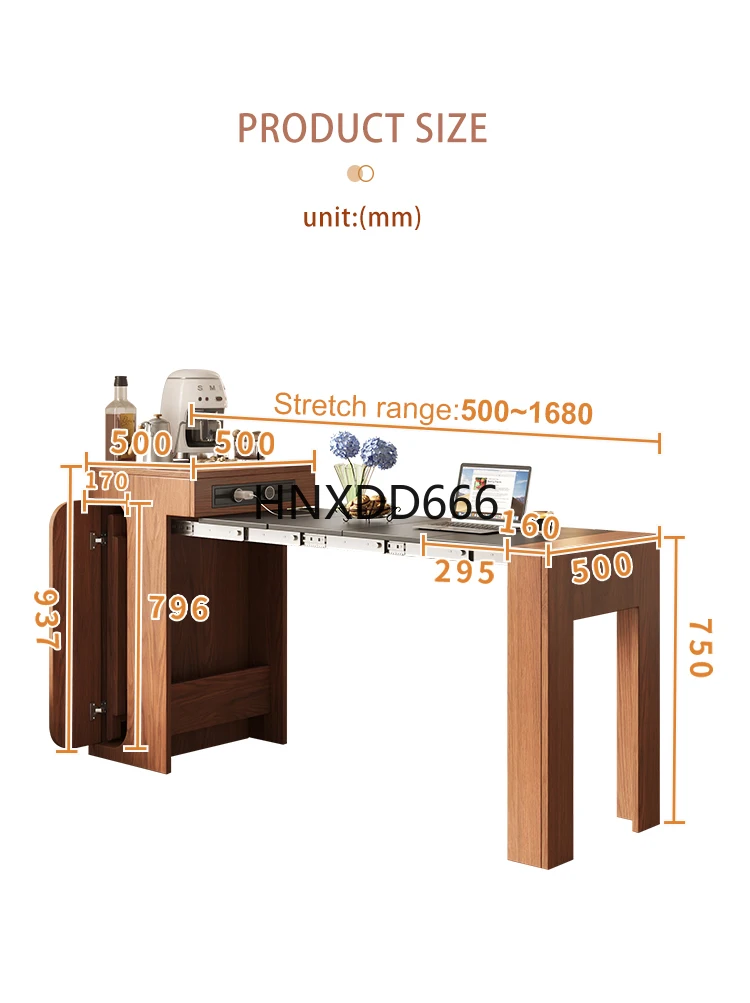 

Folding Dinning Table Small Household Ultra-narrow Square Table Solid Wood Feet Children Simple Small Table