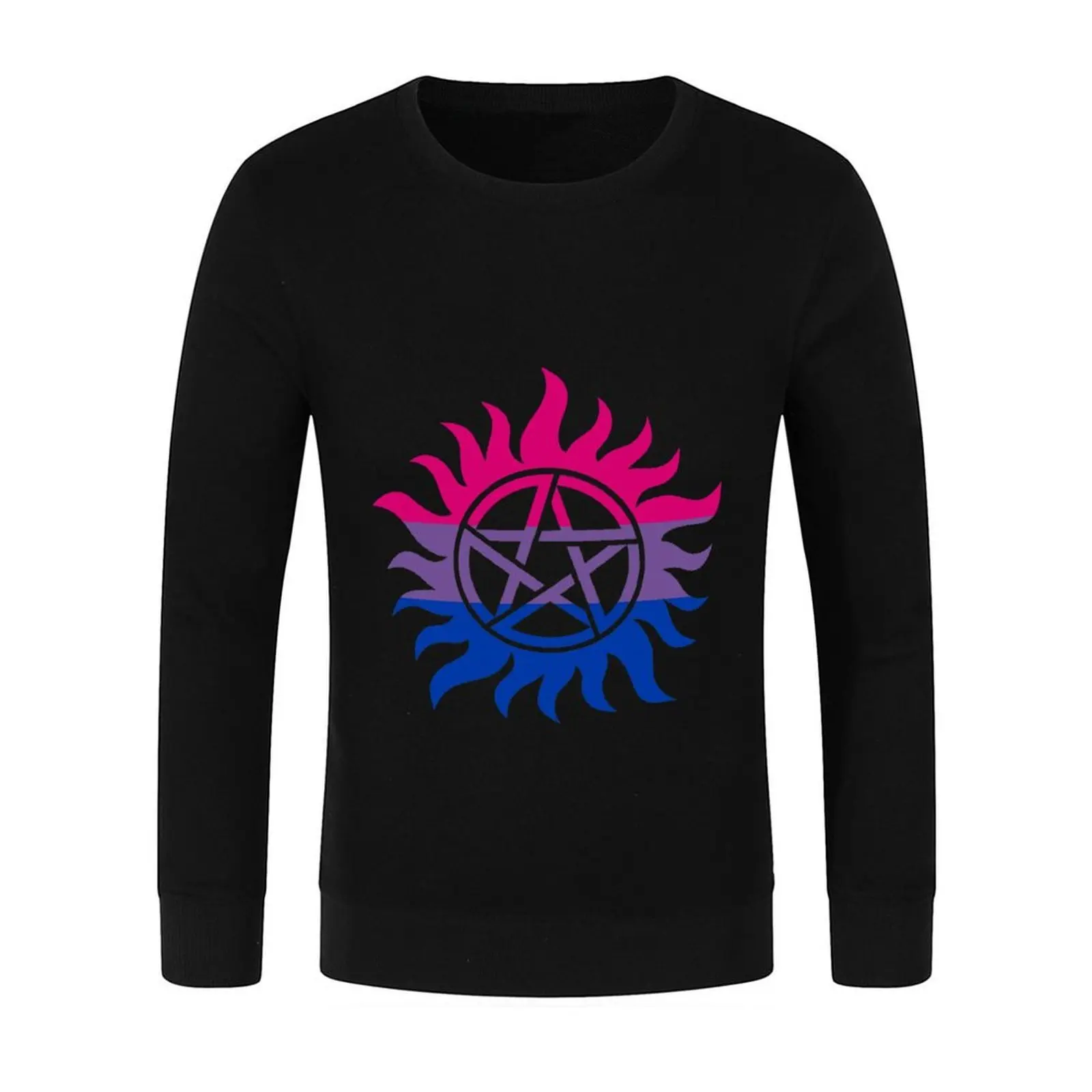 Sudadera sobrenatural anti-posesión con bandera Bisexual, ropa de anime, chándales, sudadera para hombre de Otoño Invierno