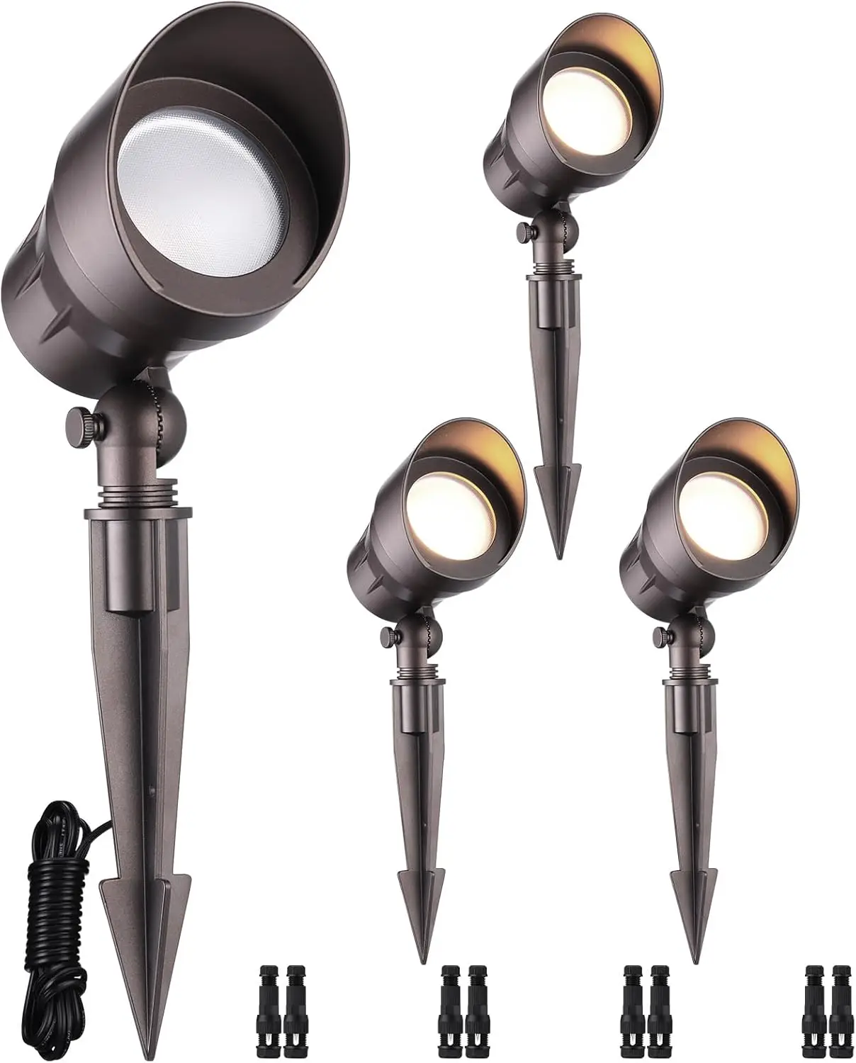 

Низковольтный светодиодный ландшафтный прожектор, 5 Вт, 12 В, для наружного освещения дорожек, CRI90, IP65, водонепроницаемый, теплый белый свет, комплект из 4 штук