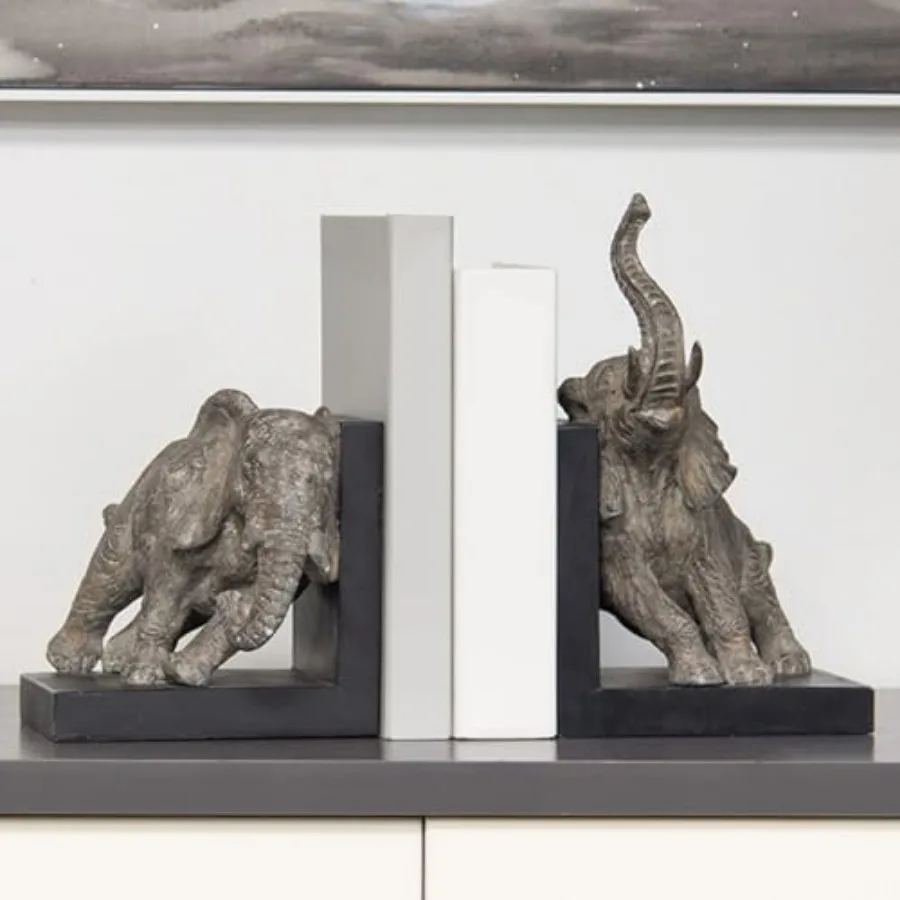 

Decorative-Bookends Elephant Book-Ends Heavy Duty - Book Stoppers for Home Office School 5.34 LBS 11.8 * 7.9 * 9.8 Inch