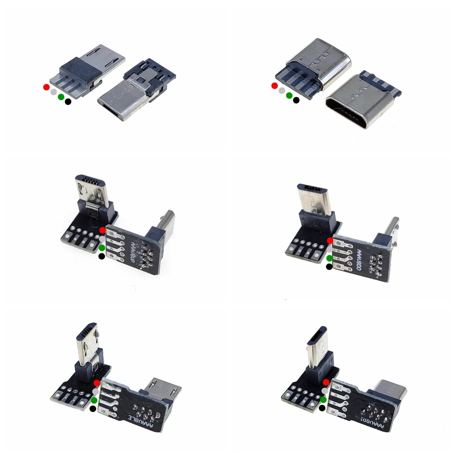 

Micro USB 2.0 plug up, down, left, right, DIY custom L-shaped elbow 90 degree Android Type-C Mini data power supply requires wel