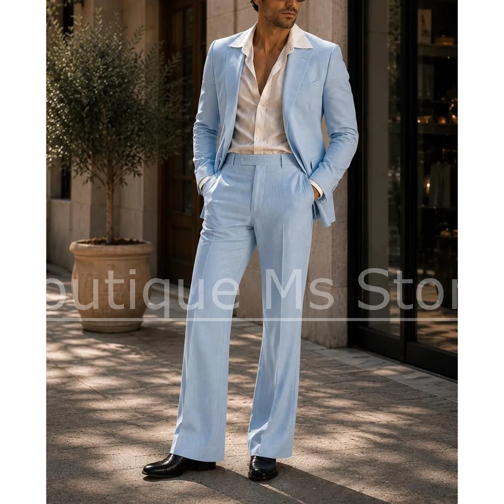 Men Formal Wear Summer - Two Piece Men Suit Peak Lapel