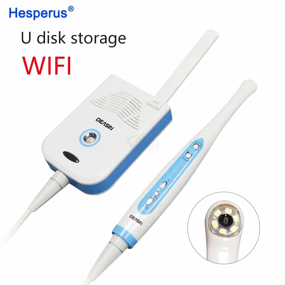 High quality Wired CCD Den tal Intraoral cam era 2.0 Mega Pixels with U Disk Storage and WIFI & VGA output