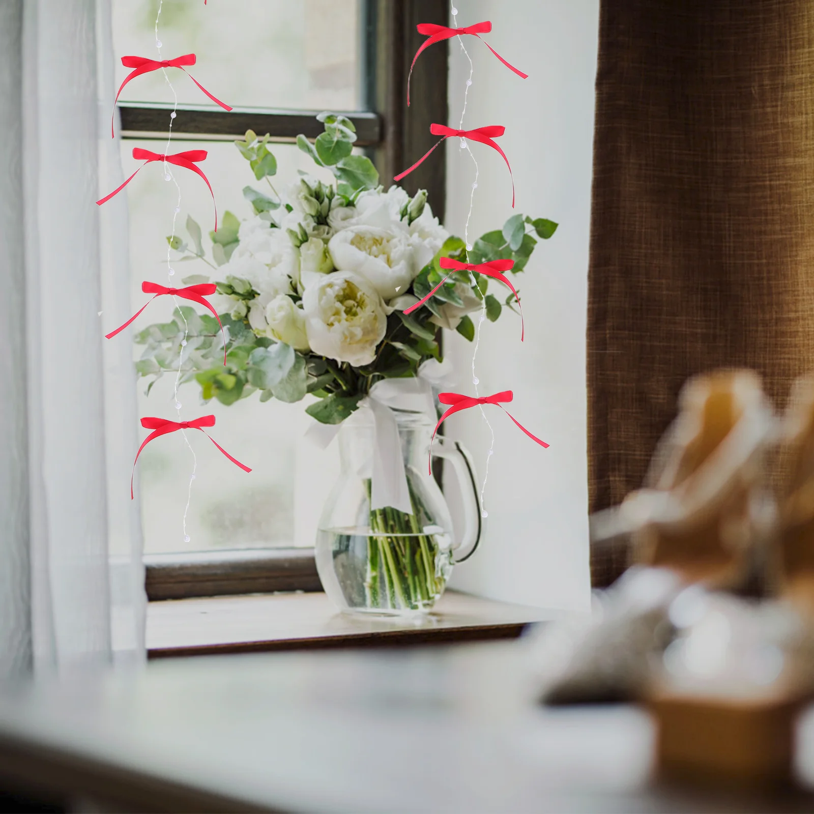 ستارة باب مطرزة بتصميم سلسلة القوس الأحمر لنافذة المدخل ديكور معلق لغرفة المعيشة والزفاف ستارة خرز معلقة #2