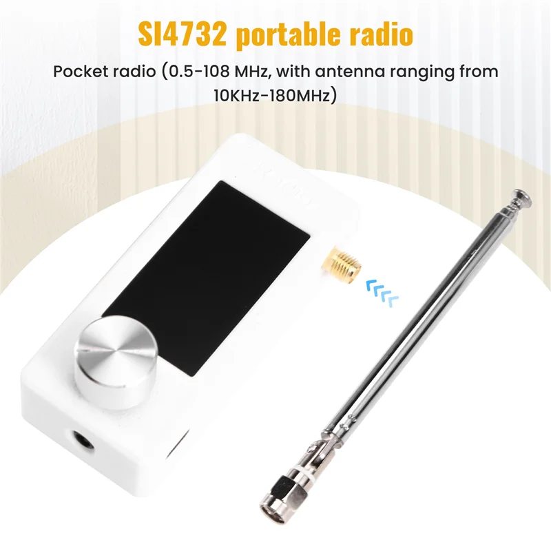 JABS-SI4732 Портативное радио 10 кГц-180 МГц Интерфейс SMA Телескопическая антенна LSB USB AM FM Мини Карманное радио, приемник