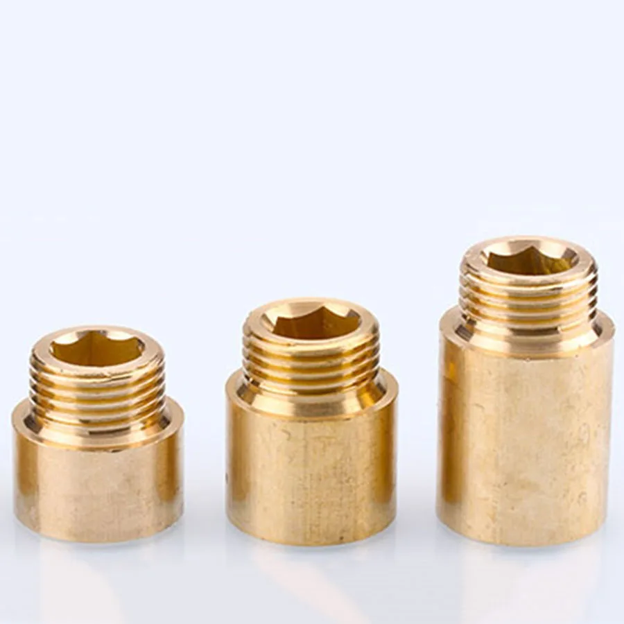 

1/2" Copper Pipe Fittings Female And Male Thread Extension Joint Water Pipe Adapter Fittings Extended Butt Joint