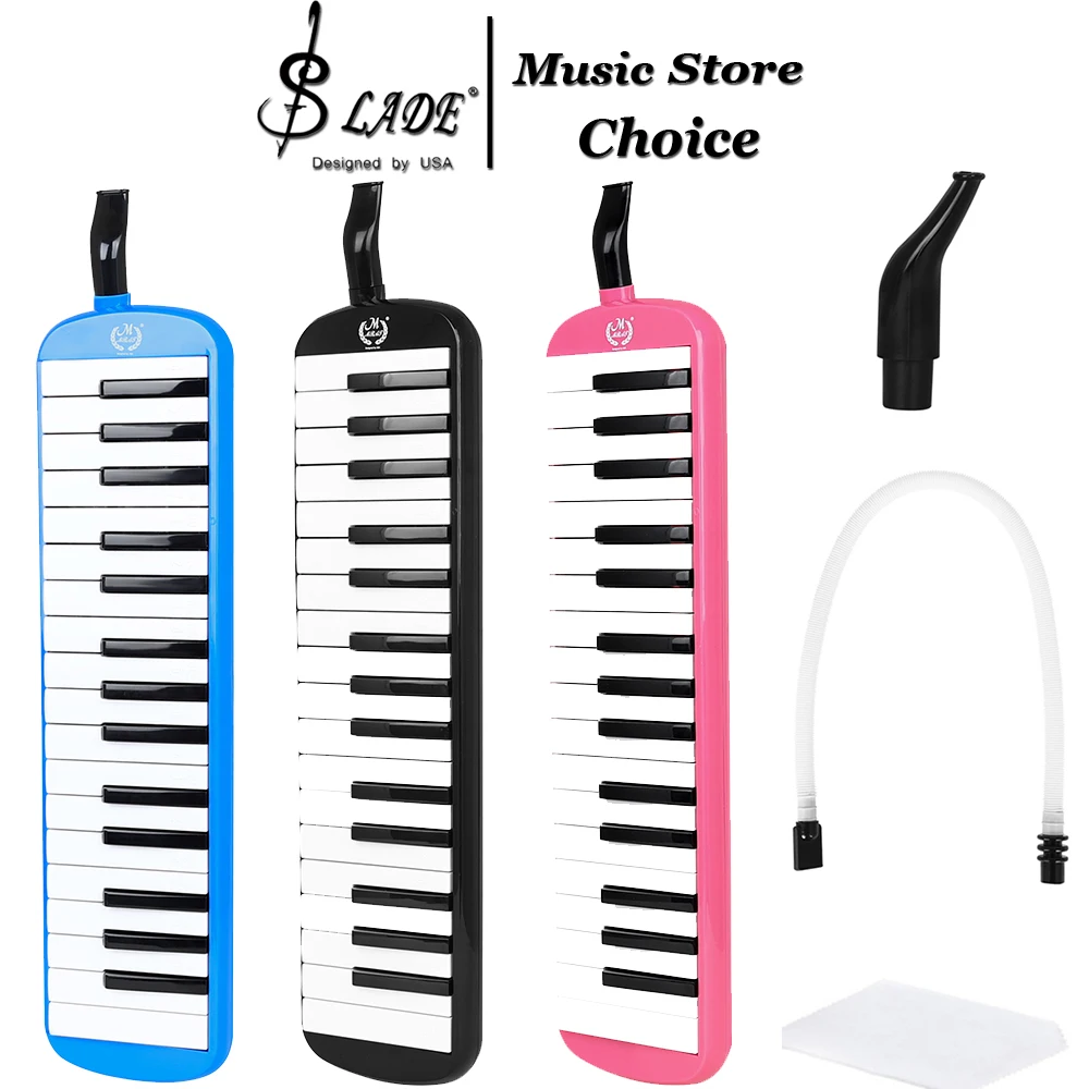 M MBAT Melodica 32/37 Keys ABS Brass Air Piano Melodica With Protective EVA Box Accessories For Music Teaching School Practice