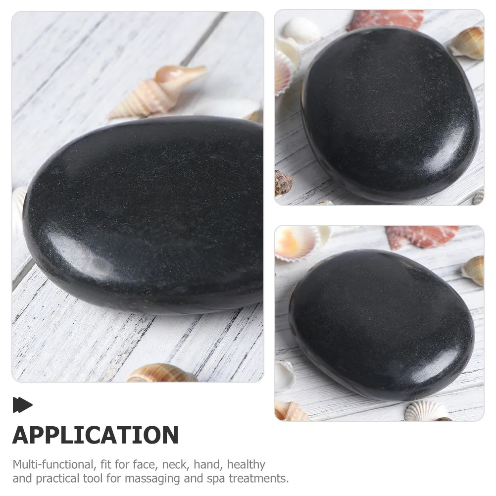 2 Stück Vulkanstein-Massageplatten Natürliche Spa-Schabewerkzeuge für Gesicht und Nacken zur Stresslinderung Tragbare Entspannungs-Spa-Steine