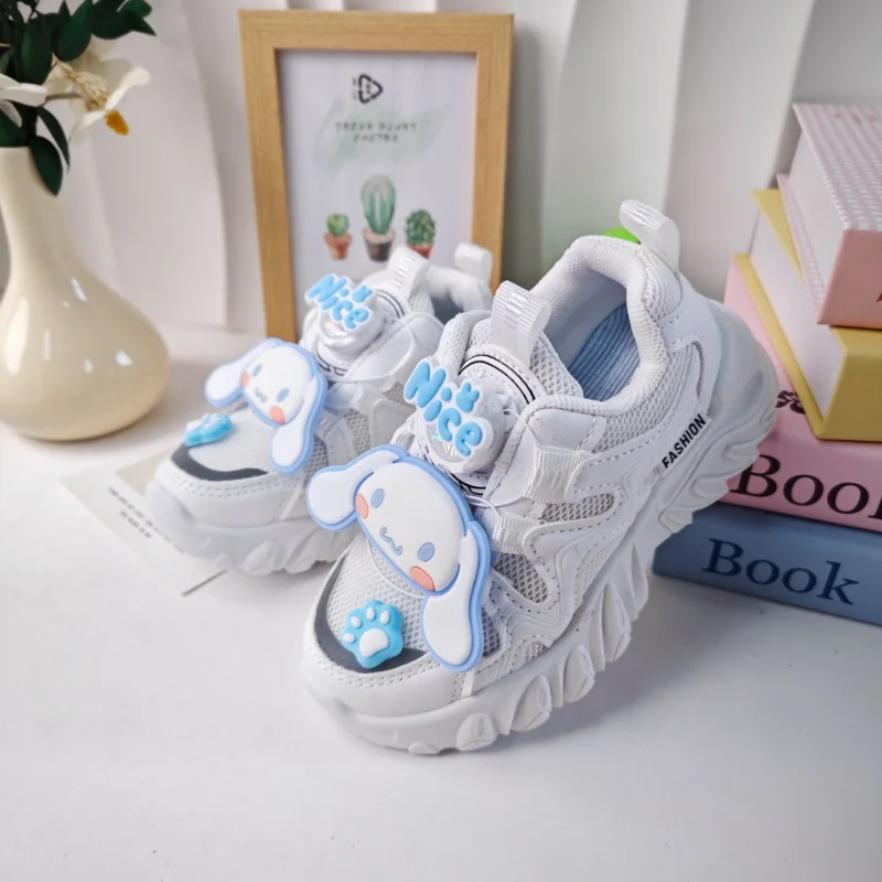 

Kids'Casual Shoes Sneakers Mesh Cartoon Flat shoes Spring Shoes For Girls Anti-slip Thick Bottom White Shoes Size 26-37