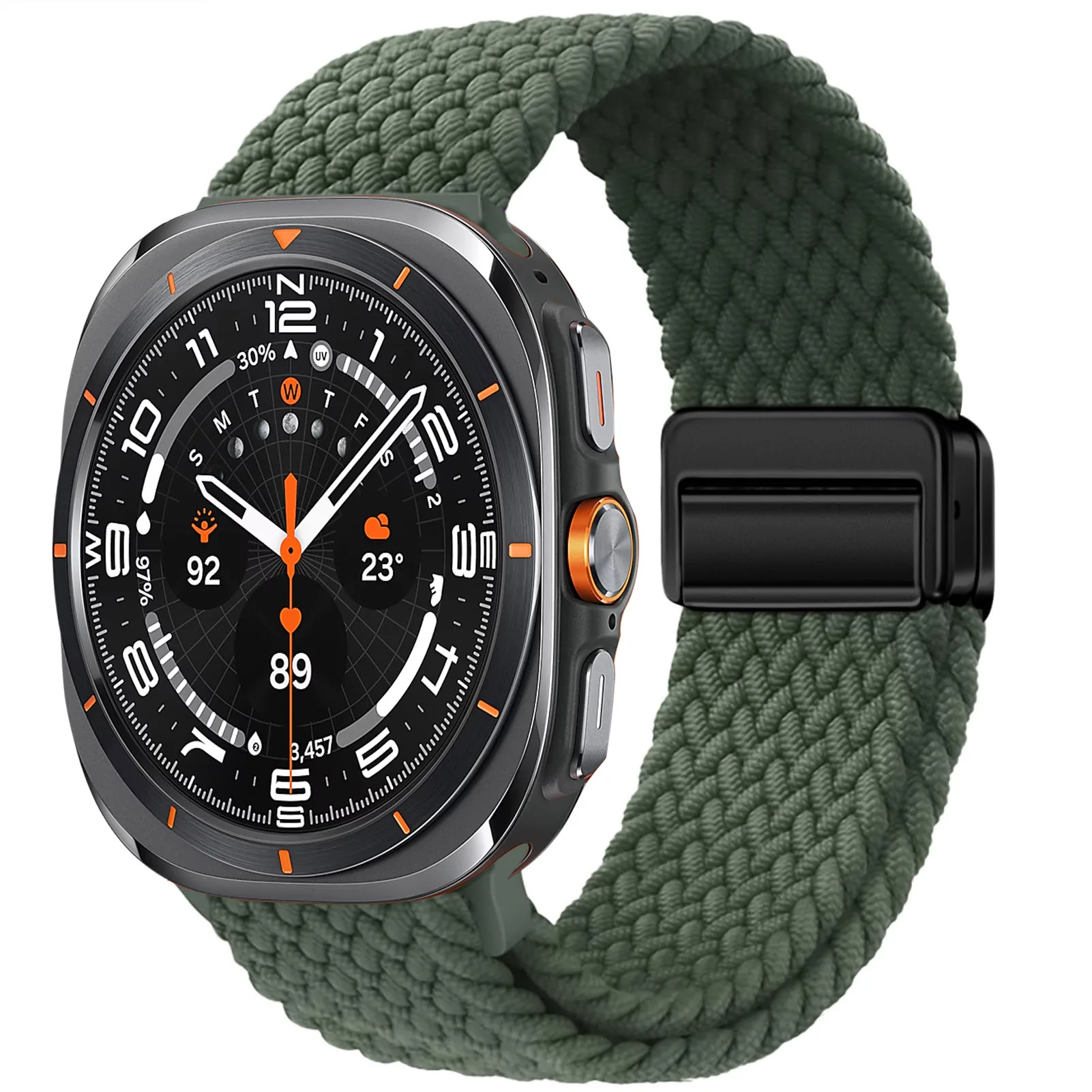 Nylon-Magnetschnallenarmband für Samsung Galaxy Watch Ultra 47 mm geflochtenes Solo-Loop-Armband für Galaxy Watch Ultra 47 mm Correa – Detail 10