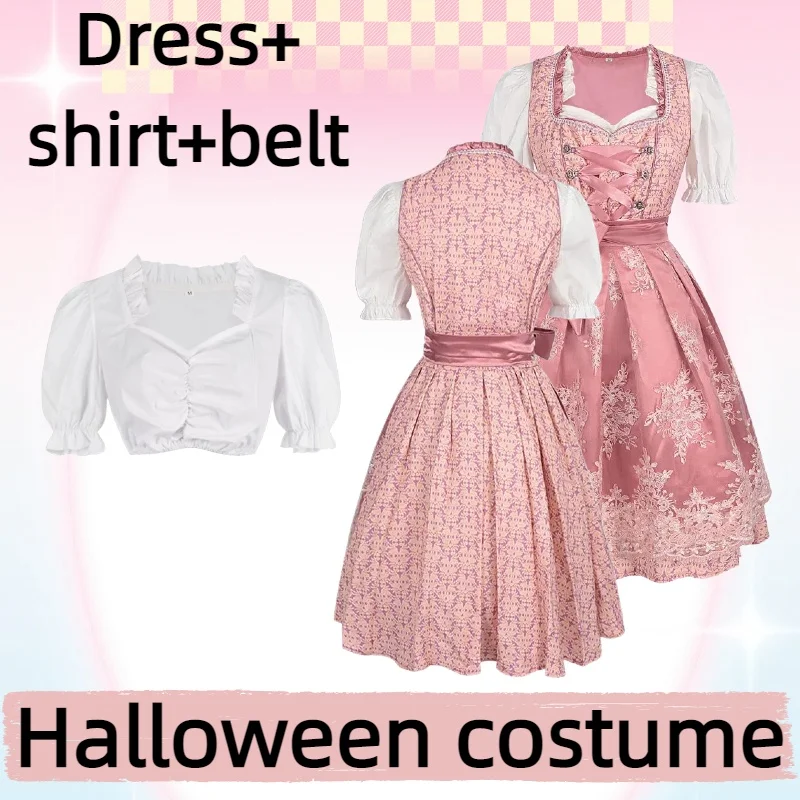 

Костюмы, аксессуары, немецкий костюм Октоберфеста, баварская традиционная одежда, деревенское платье с цветочным принтом и галстуком, сценический костюм