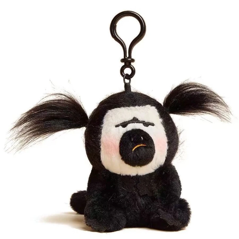 Lindo muñeco de mono de cara blanca fea, juguete de peluche, adorno colgante para libro, regalo creativo, Animal relleno suave, accesorio para bolsa de peluche