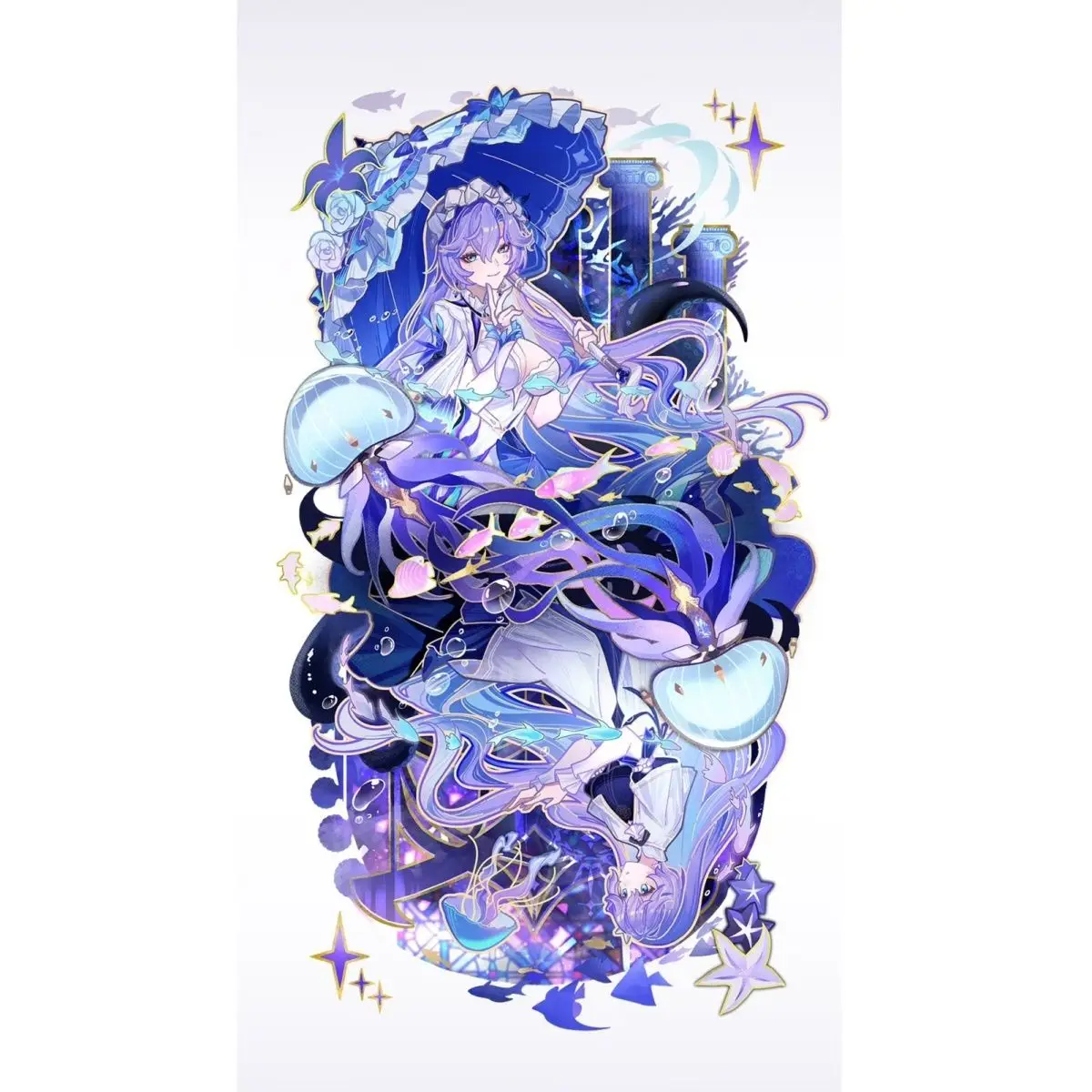 Wuthering موجات Canterella Cartethyia معلقة رأسا على عقب مجموعة تأثيري سطح المكتب ديكور حامل الشكل الاكريليك نموذج لوحة هدية #3