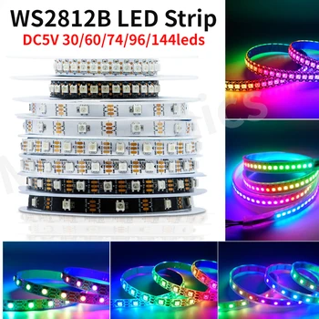 Prezzo all'ingrosso WS2812B RGB Led Strip Light Individualmente Indirizzabile Led Light Strip Nero/Bianco PCB IP30/65 IP67 1m 2m 3m 4m 5m