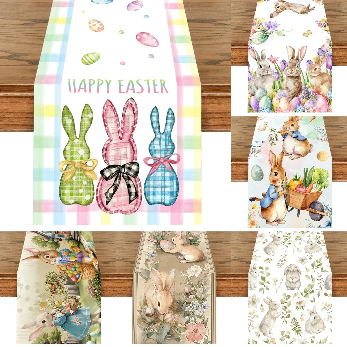 VIKAMA Easter Rabbit Tablecloth, Suitable For Home Kitchen Table Decoration, Celebrating Easter And Home Decoration