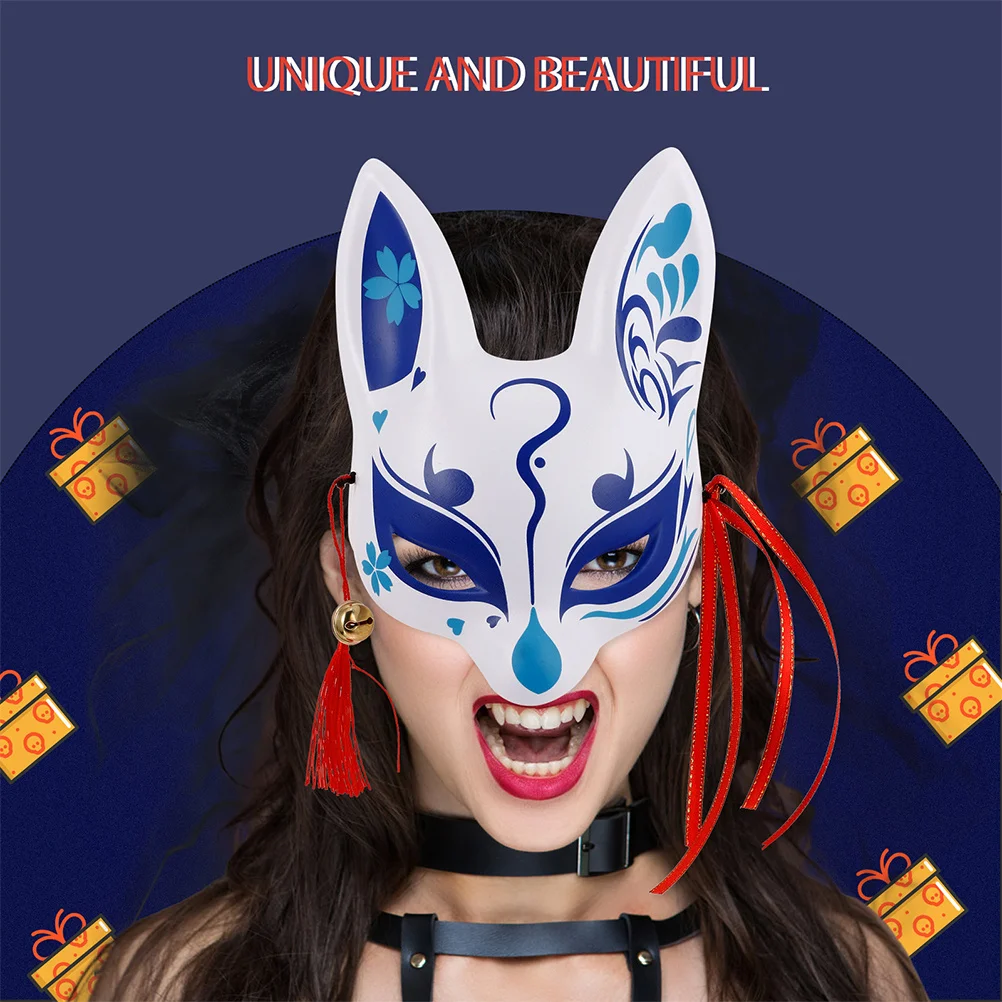

Japanese Style Fox Half Mask PVC Durable Breathable Cosplay Party Fox Costume Mask Masquerade for Women