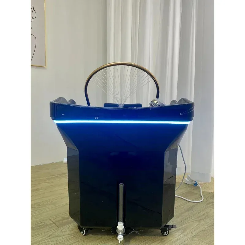 Water Circulation Shampo Chair Sink Portable Stylist Head Spa Hair Wash Basin Chair Move Shampouineuse Salon Furniture MQ50SC