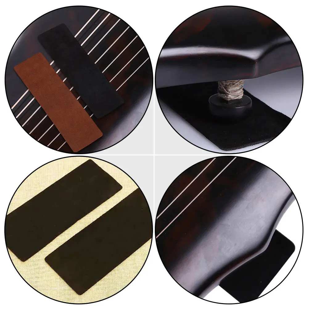 

2pcs Non-slip Cowhide Zither Pad Durable Compact Instrument Accessory Guqin Mat Guqin Floor Protector Retro Style