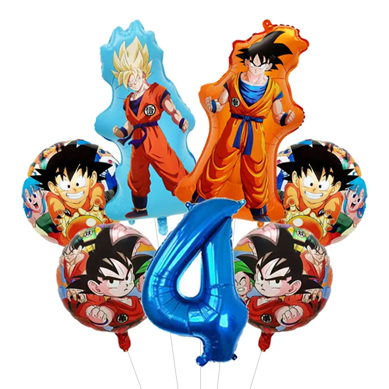 Dragon Ball Z Frieza Golden Form Balloon Bouquet Foil Mylar Four Star Ball for Villain Themed Anime Birthday Party Decor view 5