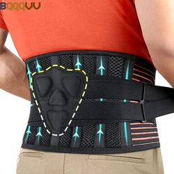 Cinturón de soporte de espalda para alivio del dolor de espalda con almohadilla Lumbar, soporte de espalda inferior para hombres y mujeres, antideslizante, hernia Lumbar, 1PC