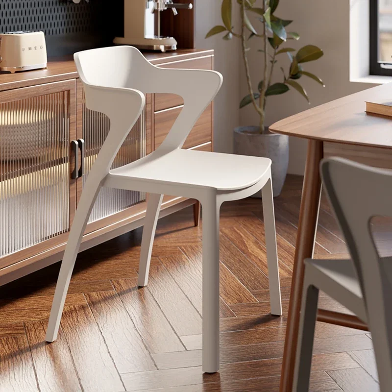 Kitchen Plastic Dining Chairs Garden Restaurant Nordic Designer Dining Chairs Comfort Backrest Sillas De Comedor Home Furniture