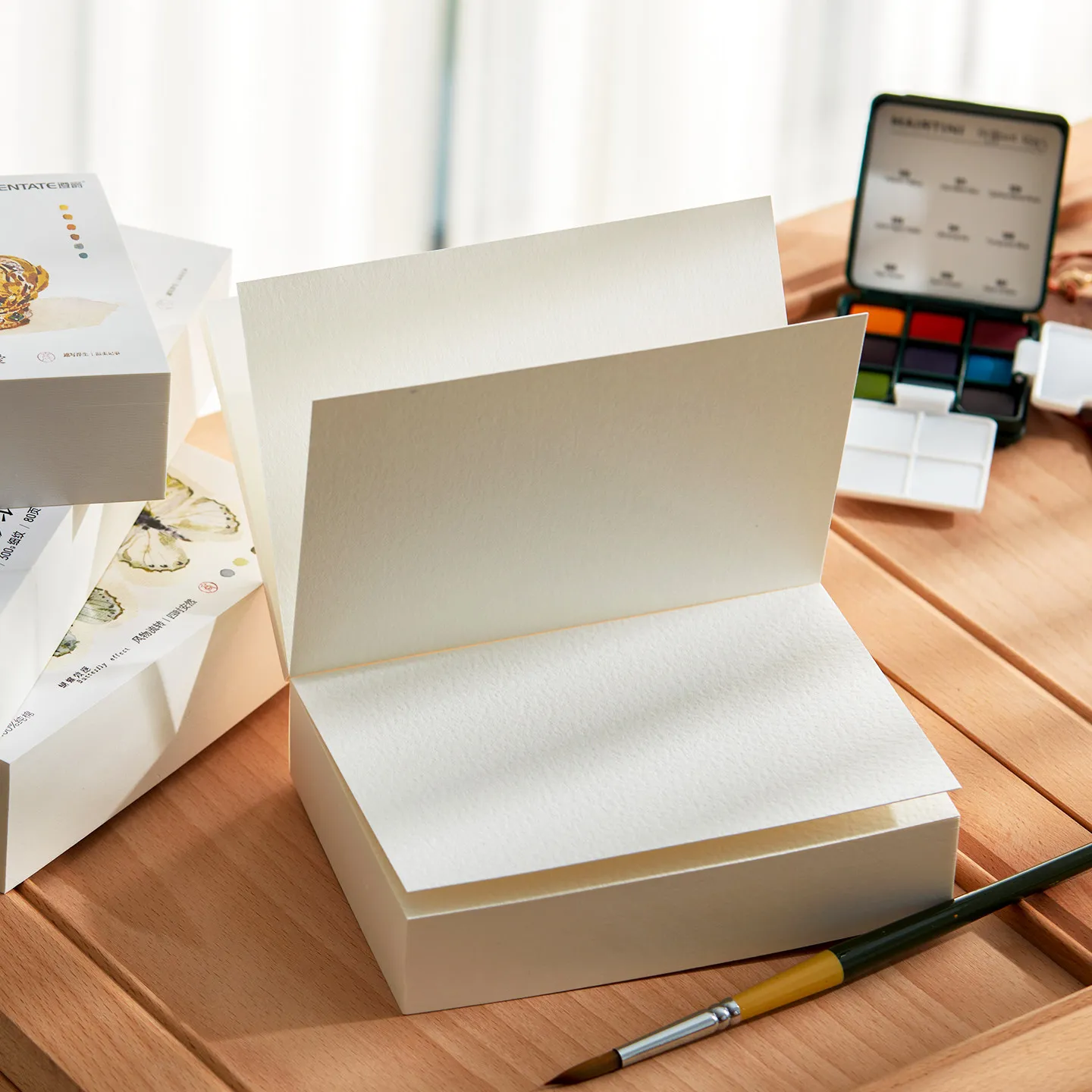 Potentate Watercolor Paper 100% Cotton 300g 80Sheets Square Water Color Paper Note Pad Artist Painting Supplies