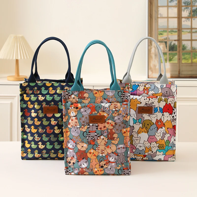 Originale süße Bento-Tasche, Handtasche mit großem Fassungsvermögen für Büroangestellte, isolierte Cartoon- und Frischhaltebeutel