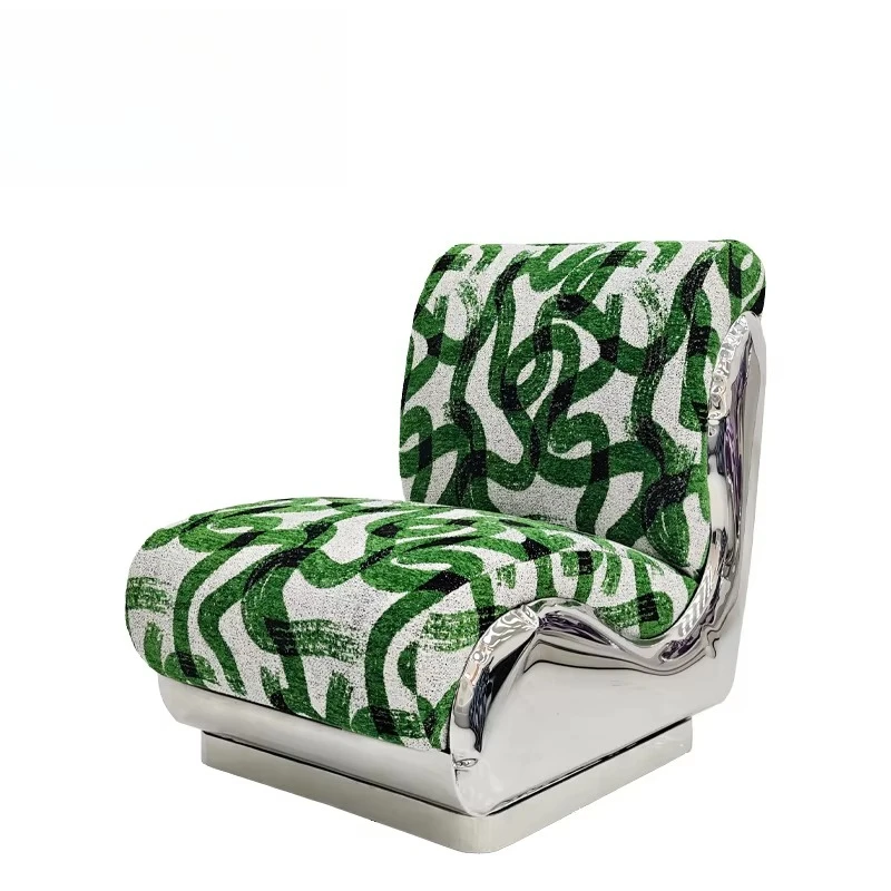 Chair Polished Stainless Steel Frame Living Room Space