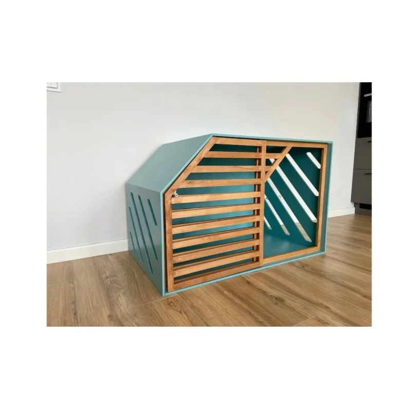 Custom modern indoor wooden dogs cage decor Furniture House pet free cage dog pet houses large foldable wooden house