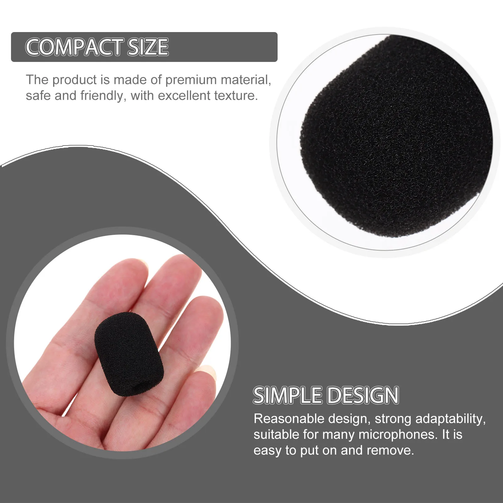 

20 Pcs Microphone Sponge Covers Premium Protective Windscreen Soft Lapel Mic Accessories Reporter Headset Parts Dustproof