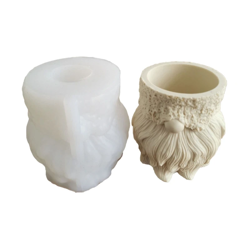 Geometric Gnome Flower Pot Cement Silicone Mold Plaster Succulent Flower Pot Decoration Planting Potted Mold