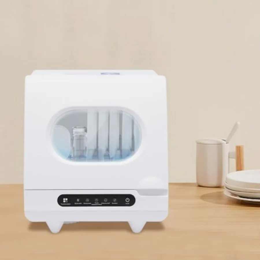 

Comfee 110V Portable Countertop Dishwasher with 360 Degree Auto Spray 1200W 5 Washing Programs Air-Cooled Drying Compact Design