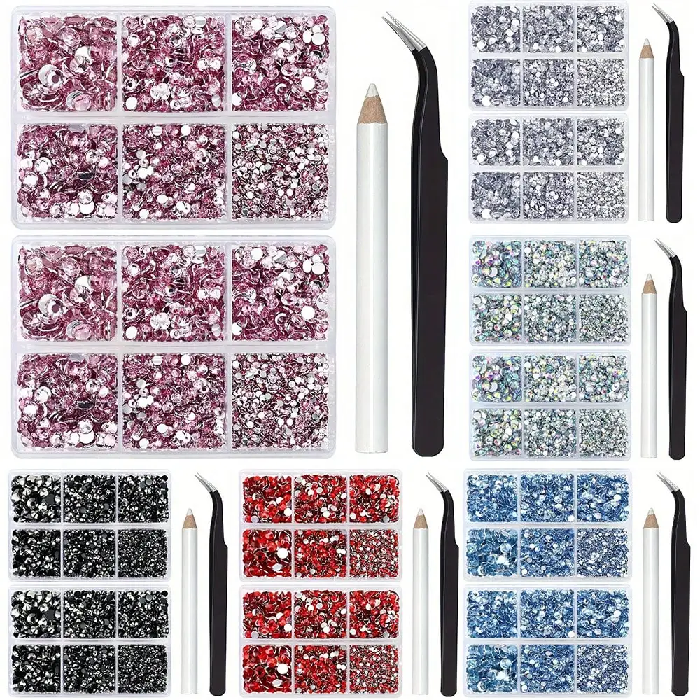 Strass en résine sans colle thermofusible de 2-6 mm, breloques à dos plat pour ongles, visage, yeux, maquillage, gobelets, bouteilles, loisirs créatifs, artisanat éblouissant