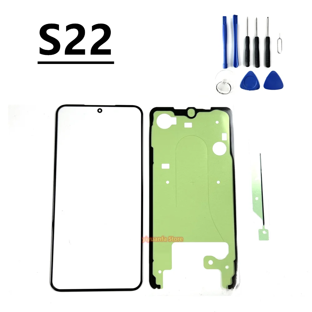 Front Screen Glass Repair Kits For Samsung Galaxy S21 S22 S23 Plus Ultra 5G S21fe LCD Touch Panel Outer Glass Lens Replacement