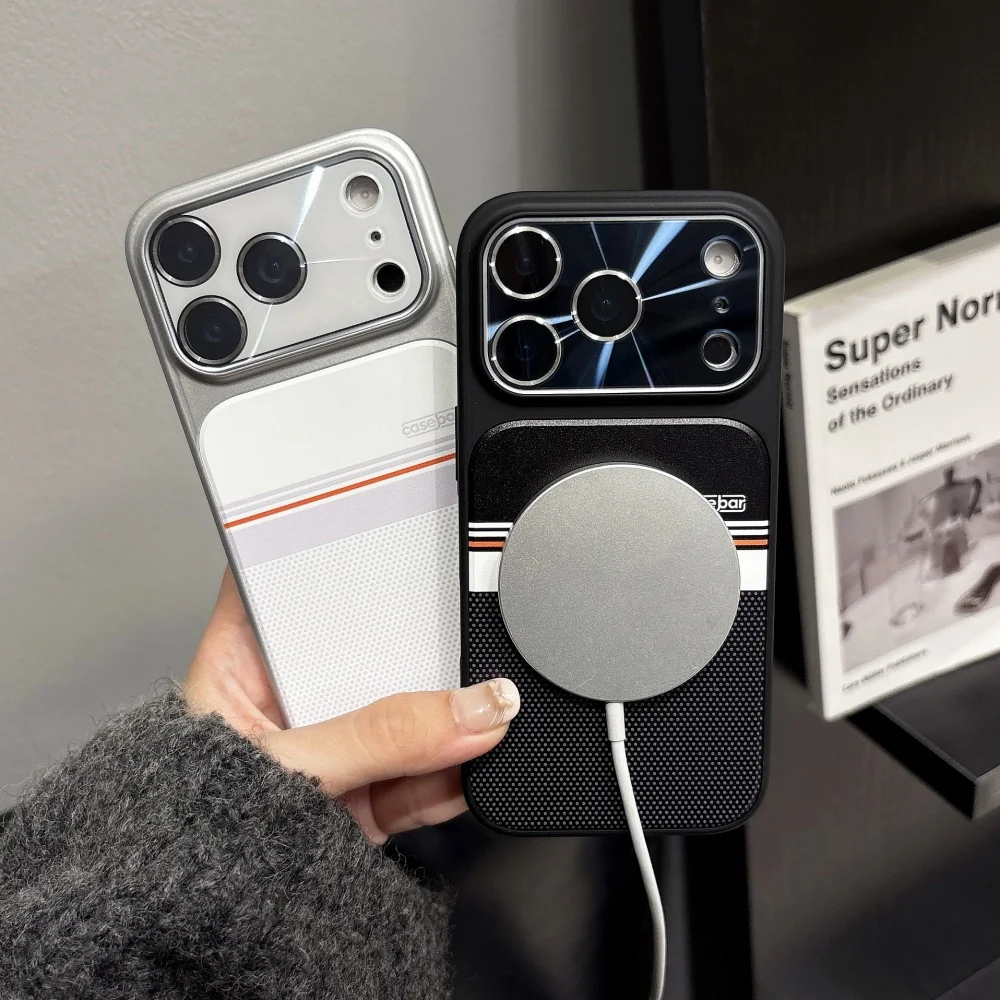 Neue Partikel Textur Für Magsafe Magnetische Telefon Fall Für iPhone 17 Air 16 15 14 13 Pro Max 17 Pro max Drahtlose Lade Matte Abdeckung