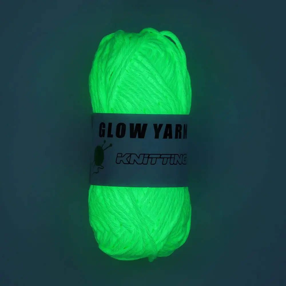 50g/rolo luminoso chunky fio poliéster mão malha brilho no escuro tricô lã diy tecer artesanal para cardigan cachecol chapéus